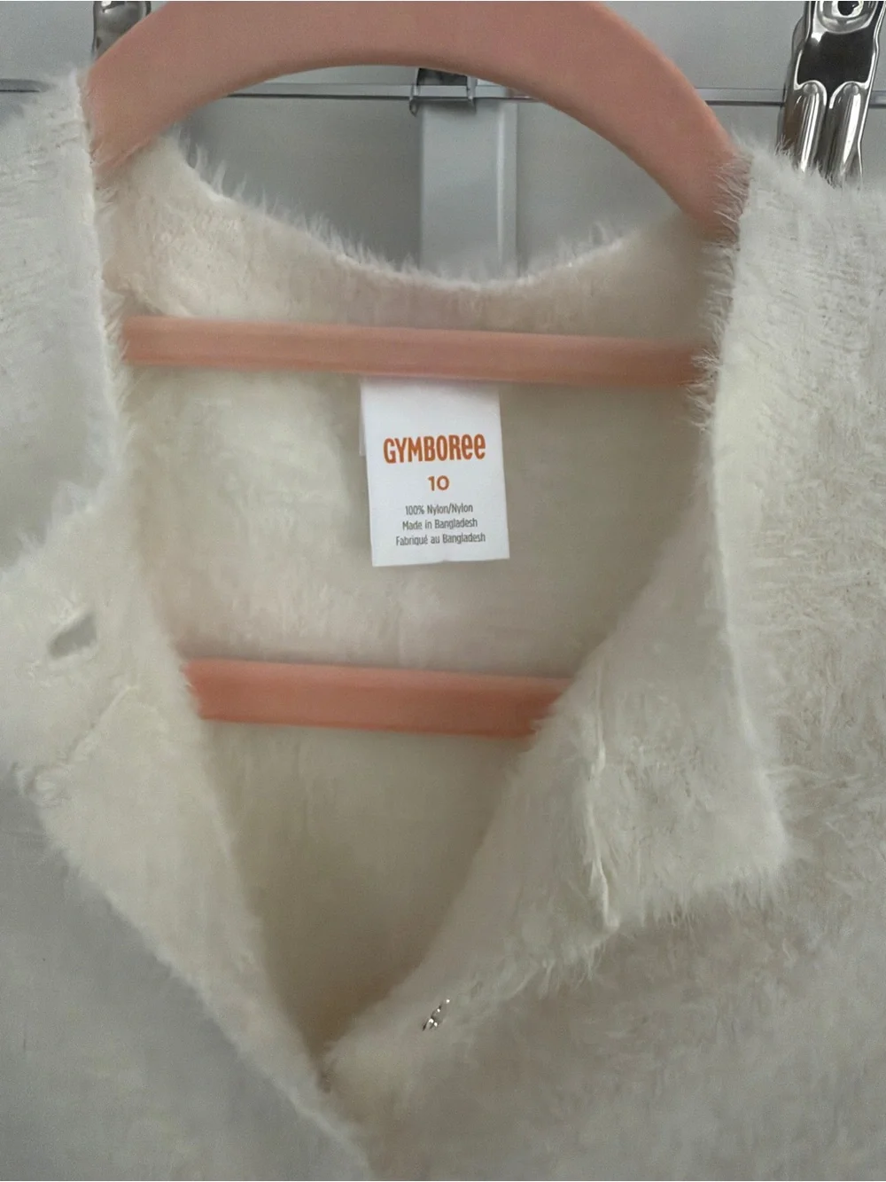 Gymboree Cream Fuzzy Button-Front kids Sweater Cardigan size 10